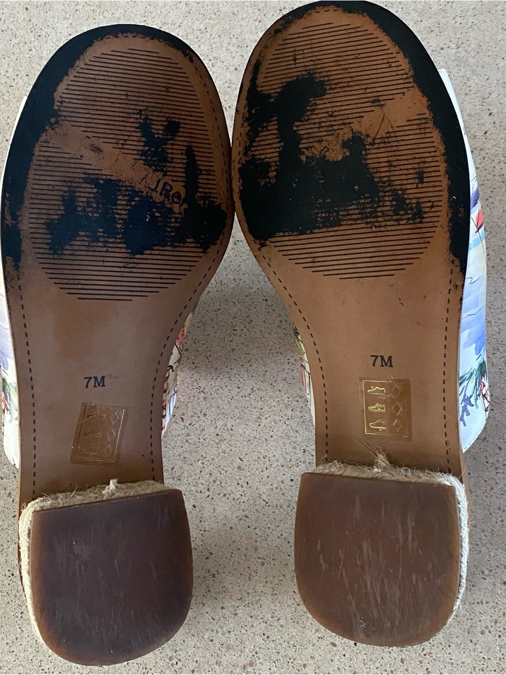 J. Renee Côte d’Azur Watercolor Print Slide Sandals Women’s 7M - Picture 8 of 8